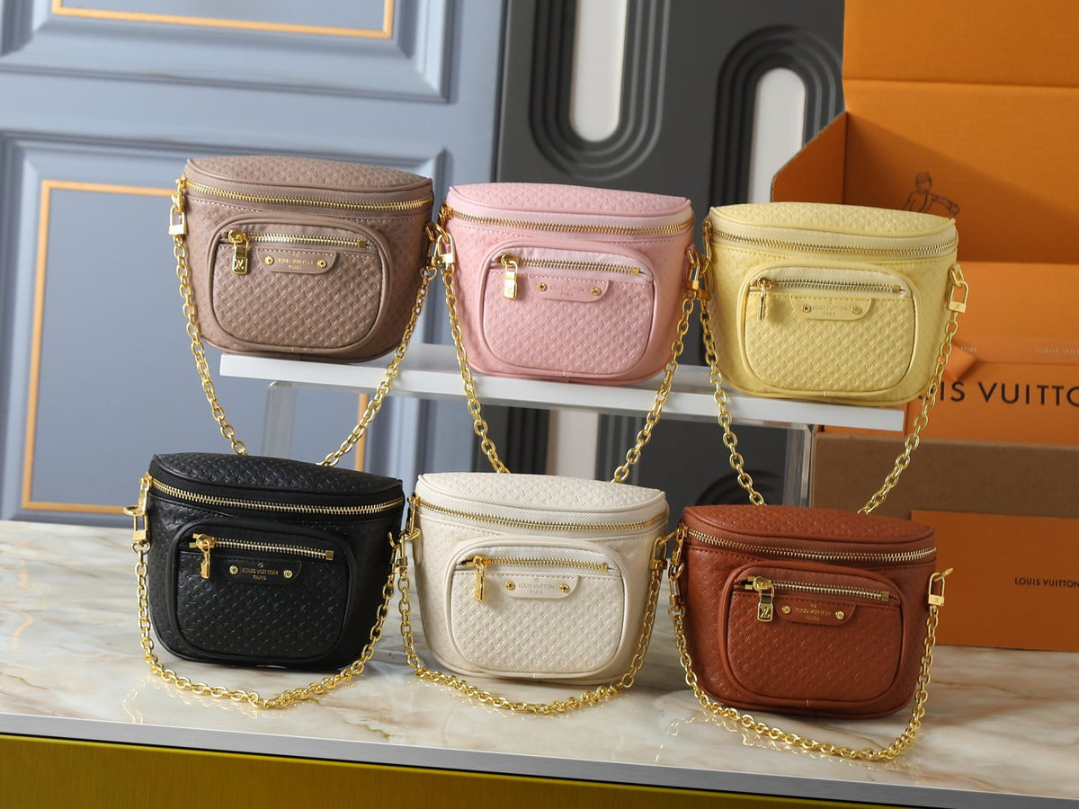 Perforated Chain-Strap Bag with Front Zip Pocket — comparison