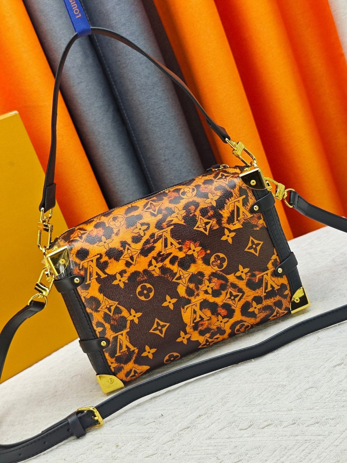 Louis Vuitton Side Trunk Leopard-Print Handbag — back