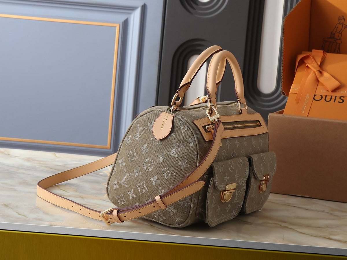 Louis Vuitton Monogram Twin-Pocket Denim Handbag — side