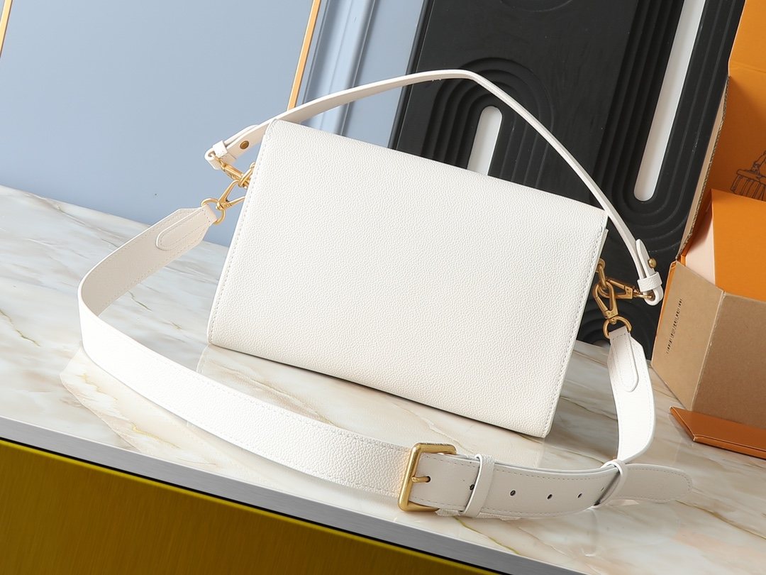Louis Vuitton Soft Twist White Leather Shoulder Bag — back