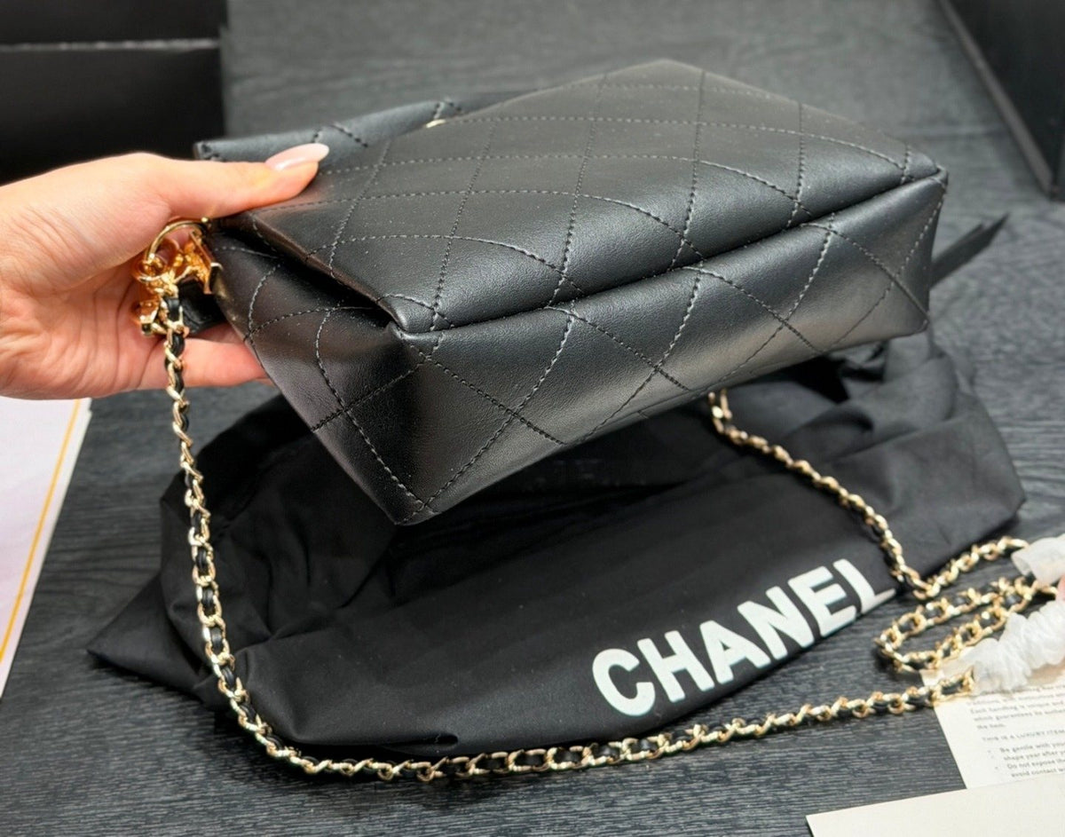 Chanel Diamond-Quilted Top-Handle Bag — front