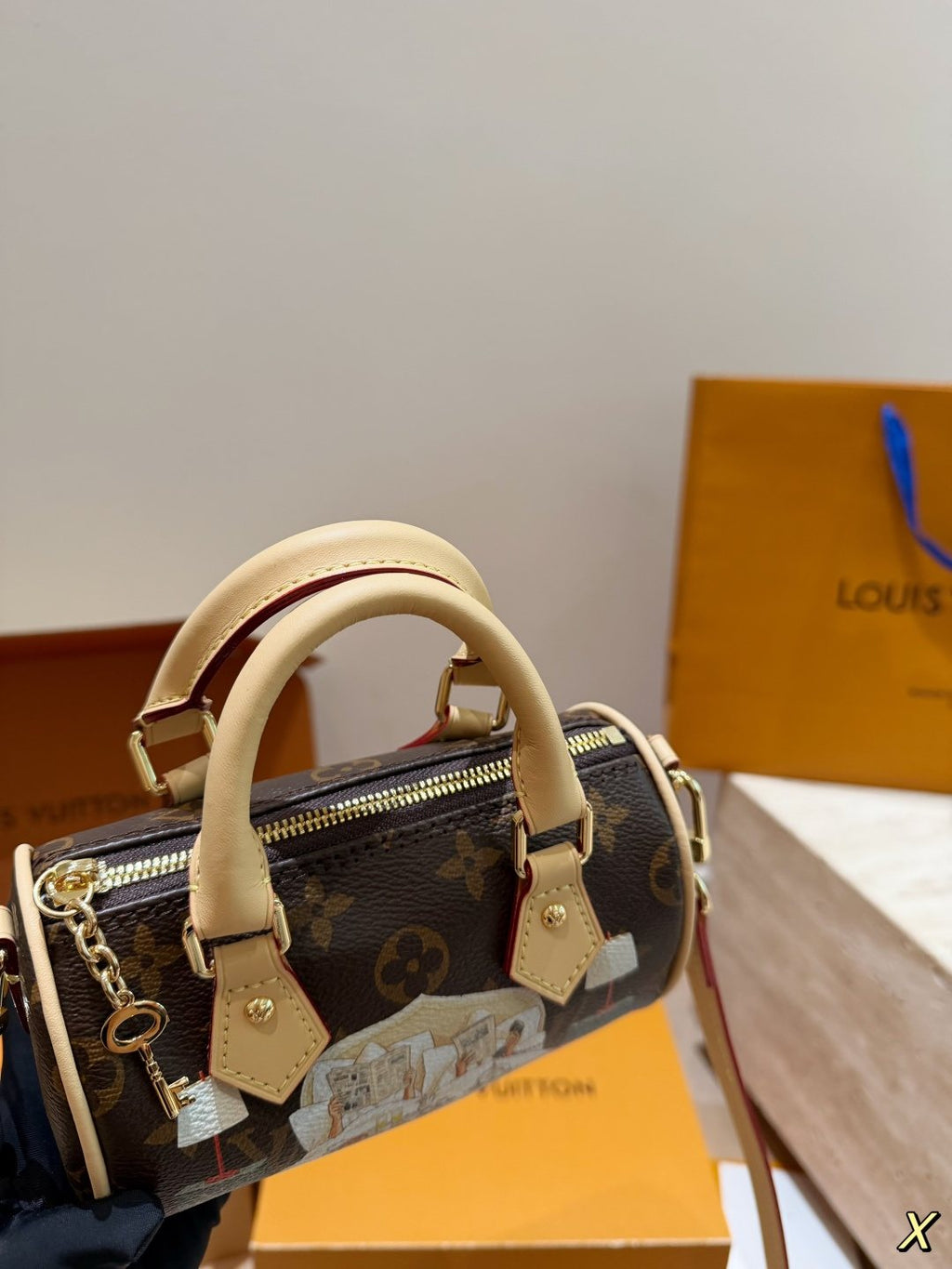Louis Vuitton Flight Mode Speedy Illustrated Monogram Bag — front