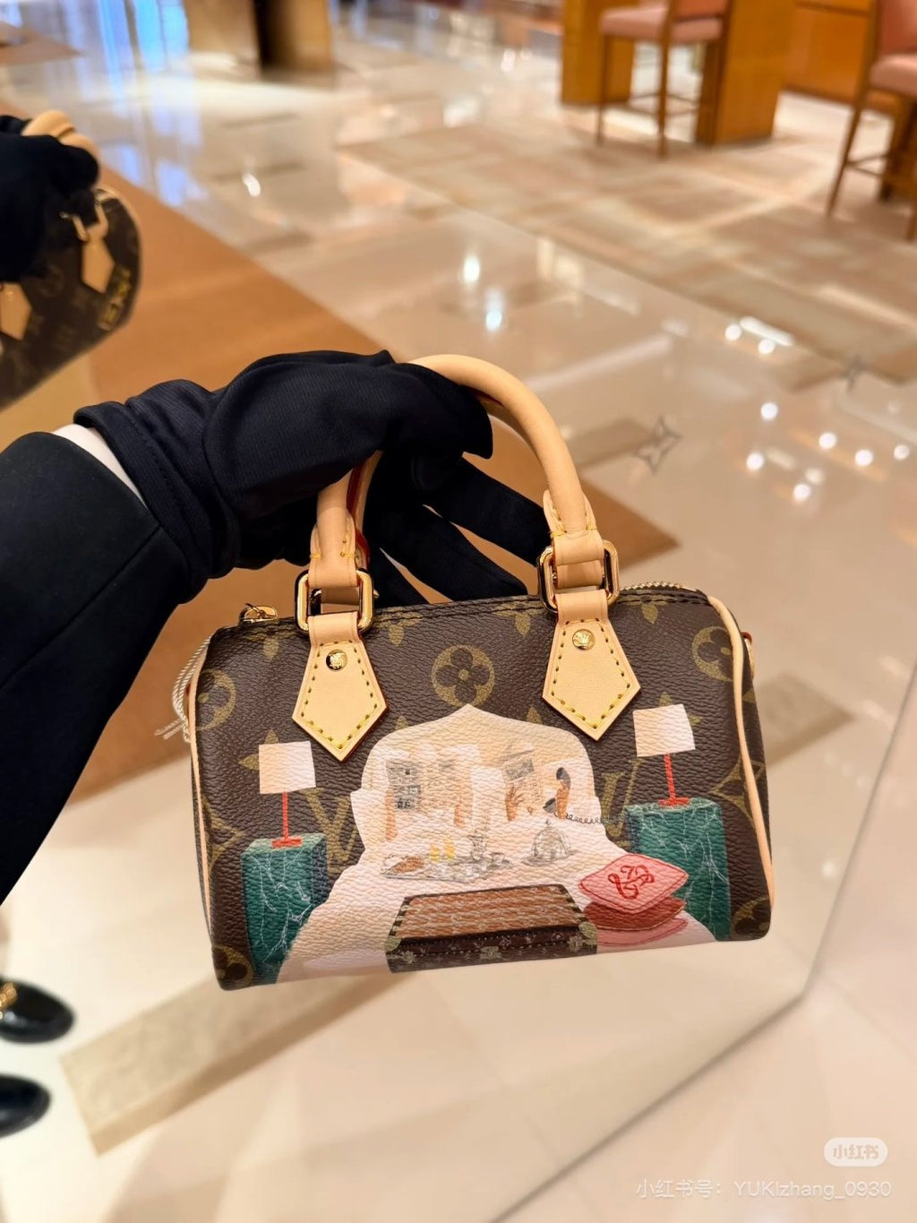 Louis Vuitton Flight Mode Speedy Illustrated Monogram Bag — model