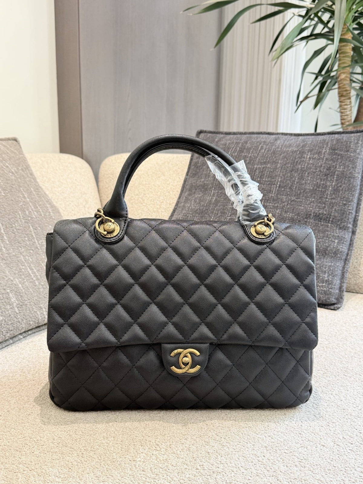 Chanel Diamond-Quilted Top-Handle Flap Bag — hero