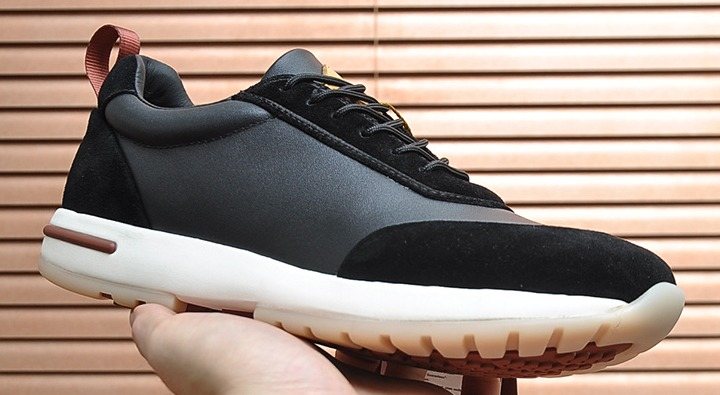 Loro Piana Paneled Lace-Up Sneakers — front