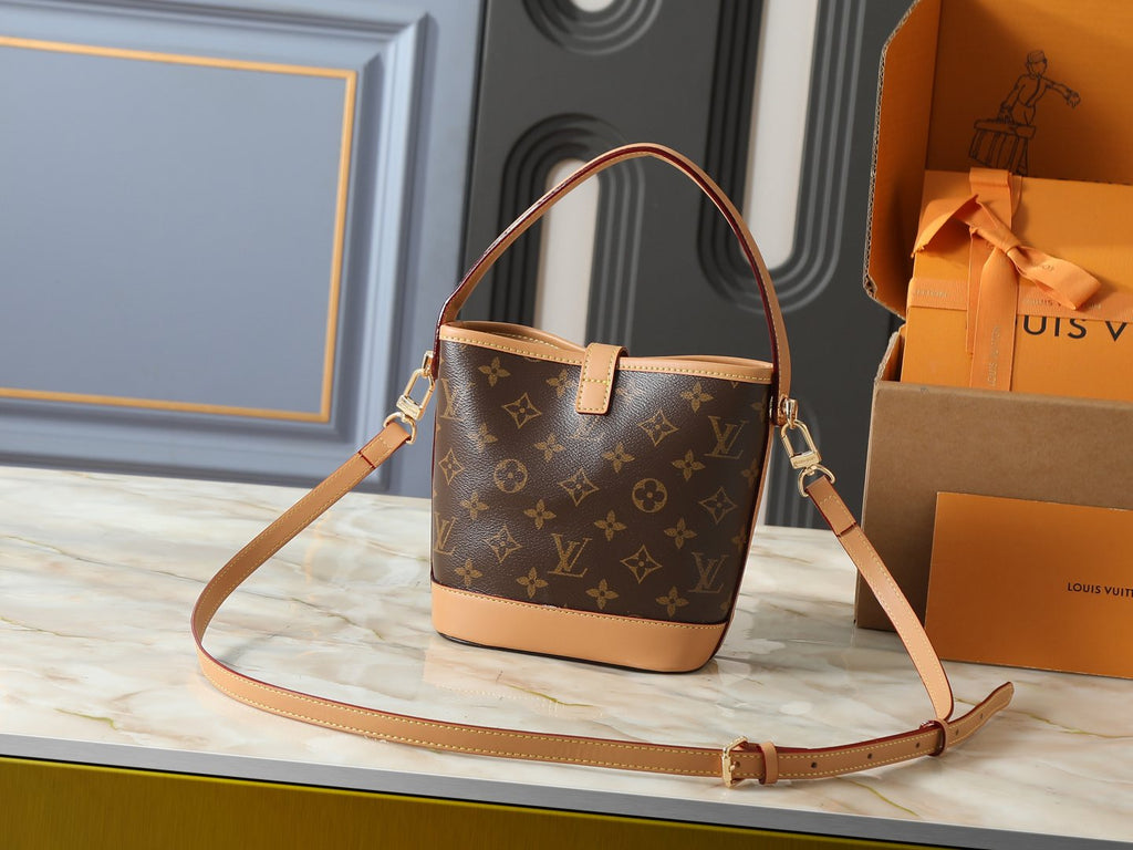 Louis Vuitton Nano Noé Monogram Bucket Bag — front
