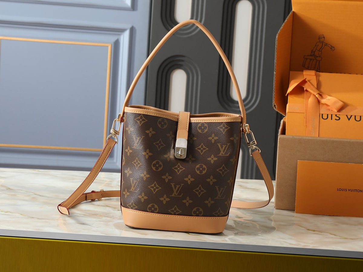 Louis Vuitton Nano Noé Monogram Bucket Bag — front