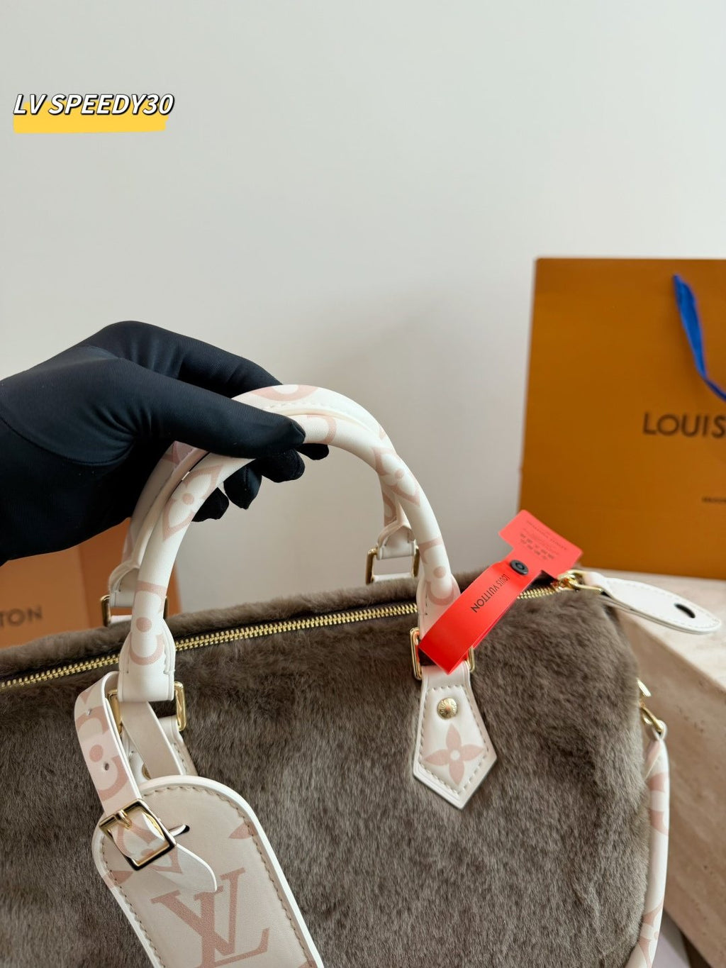Louis Vuitton Speedy Fuzzy Top-Handle Bag — front