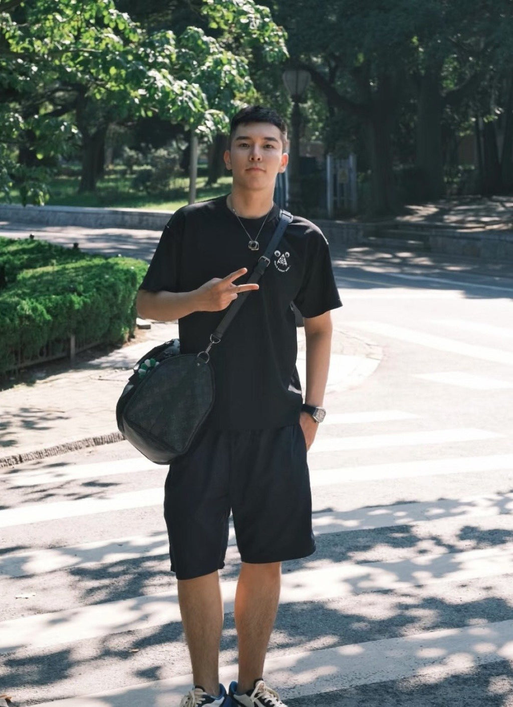 Louis Vuitton Keepall Black and Gray Monogram Duffel — model