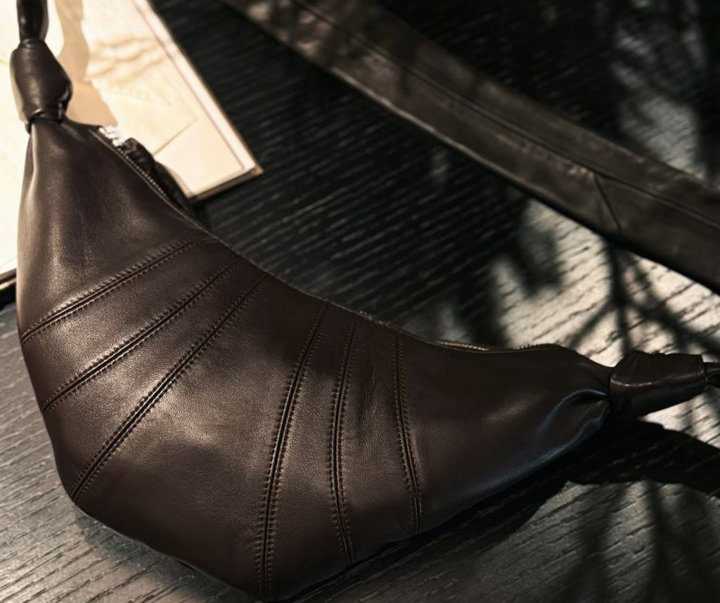 Lemaire Paneled Crescent Shoulder Bag — detail