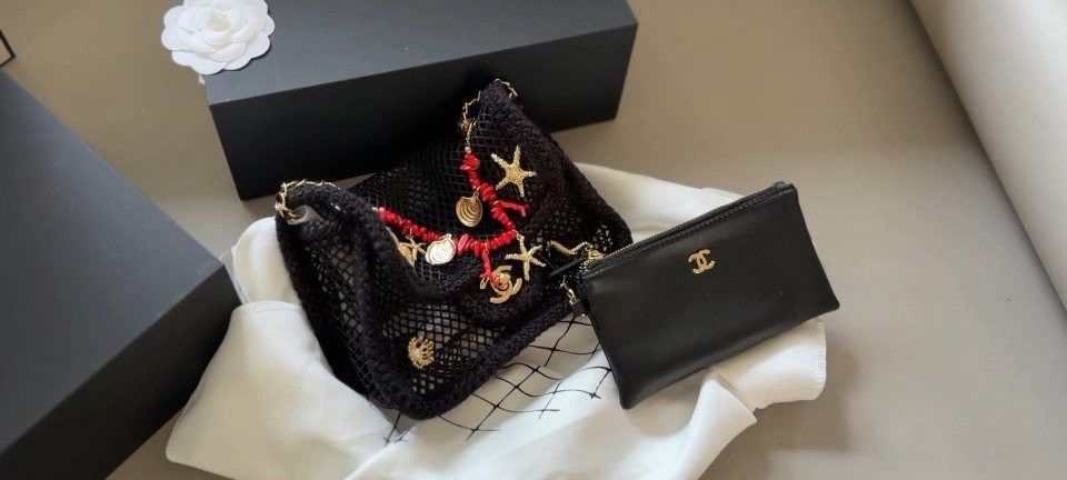 Chanel Coco Beach Woven Marine Charm Flap Bag — front