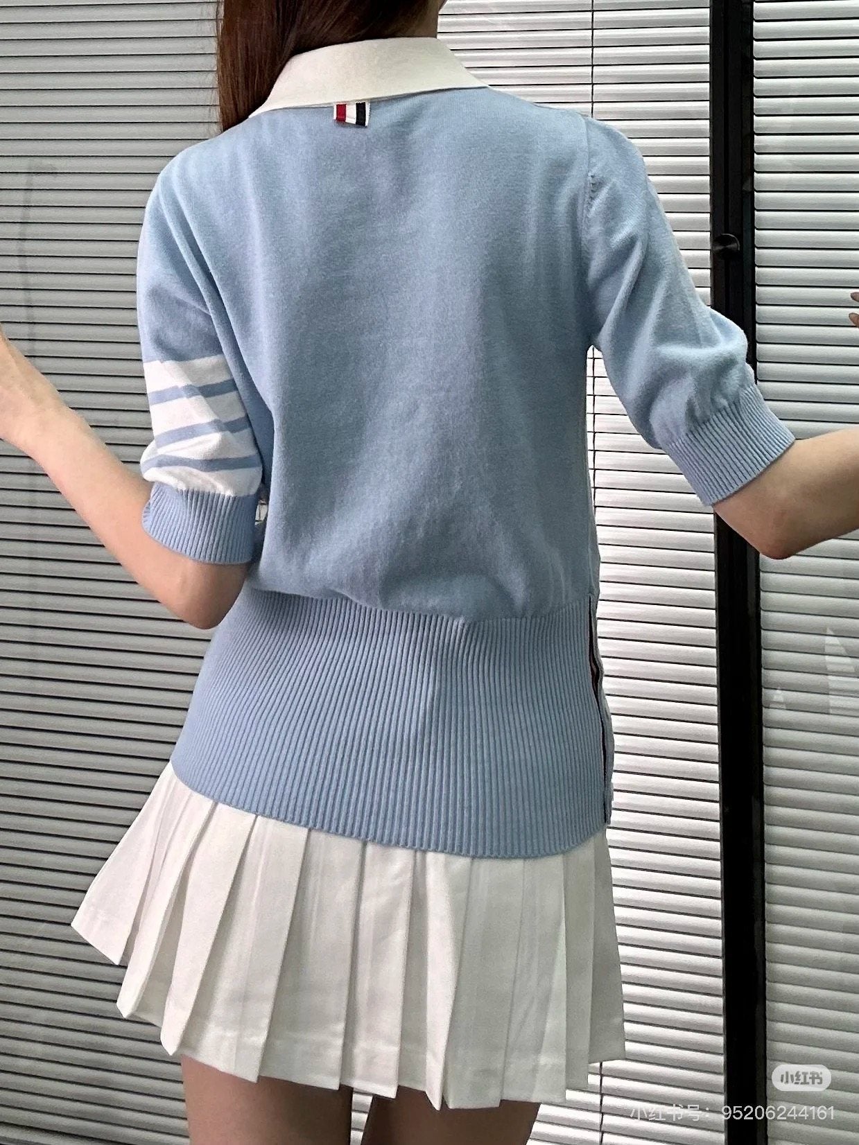 Test2-Thom Browne Dog Motif Knit Polo Shirt — back