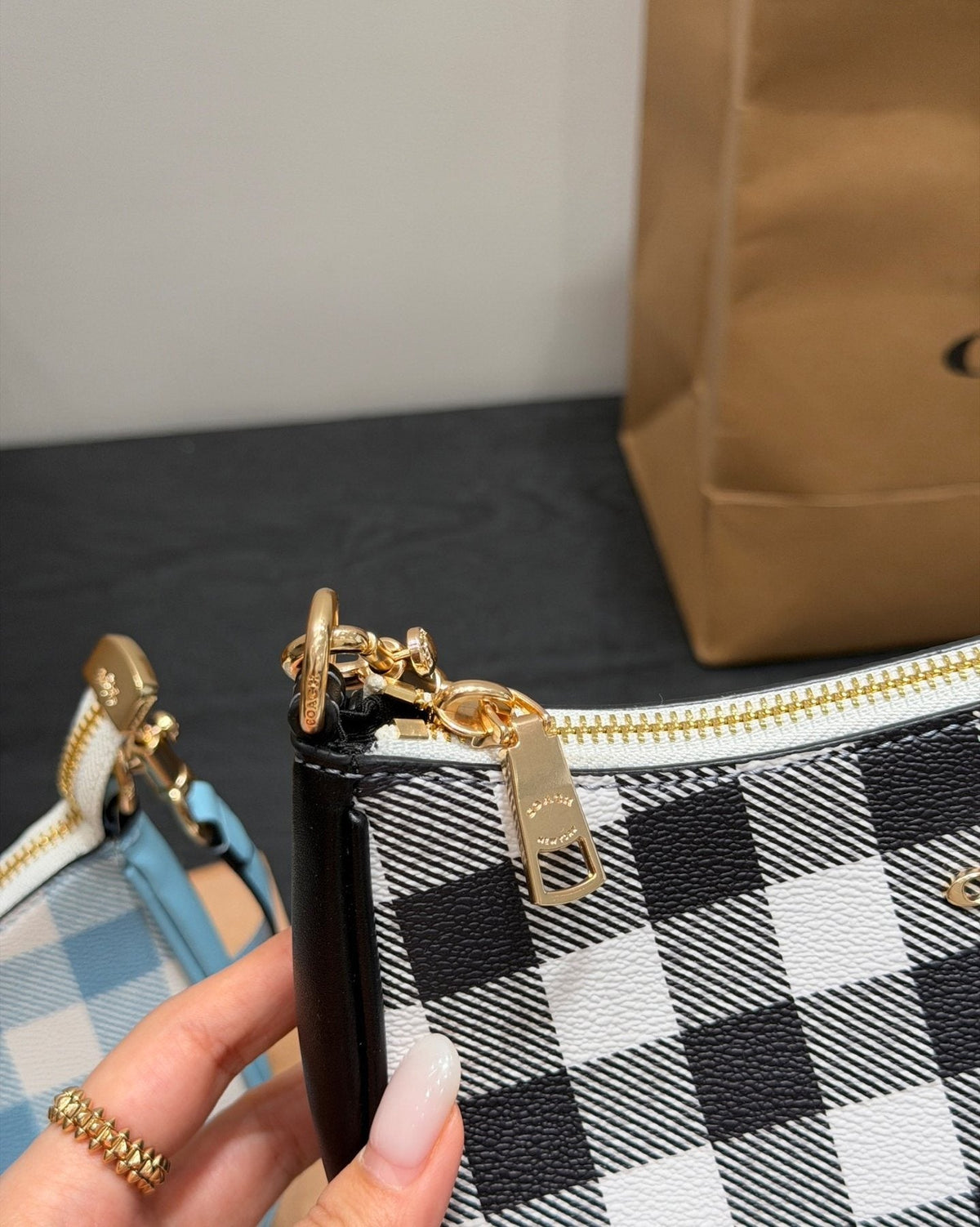 Coach Teri Checked Shoulder Bag — detail