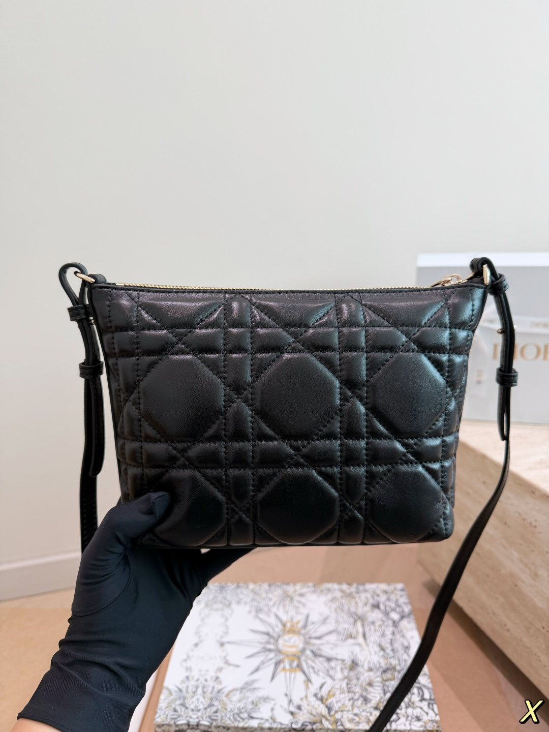 Dior Diorling Quilted Hobo Shoulder Bag — back