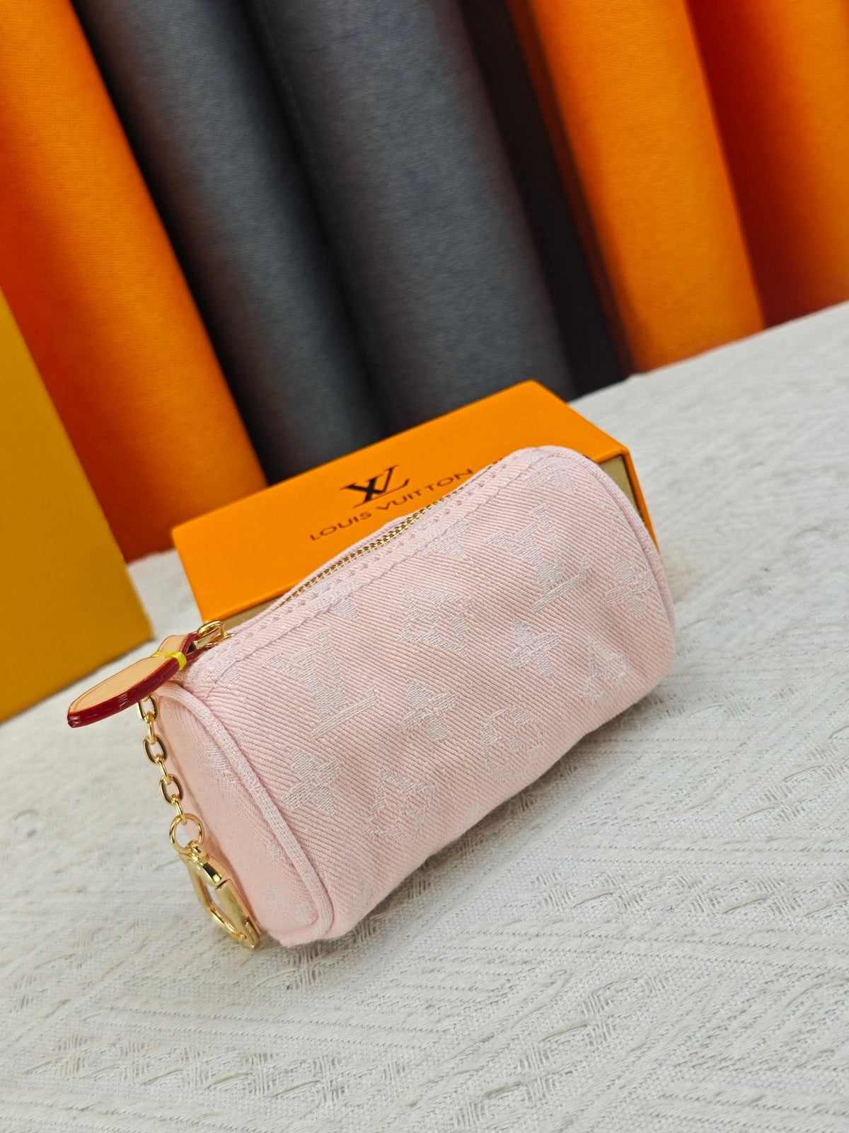 Louis Vuitton Speedy Trousse Monogram Denim Coin Pouch — front