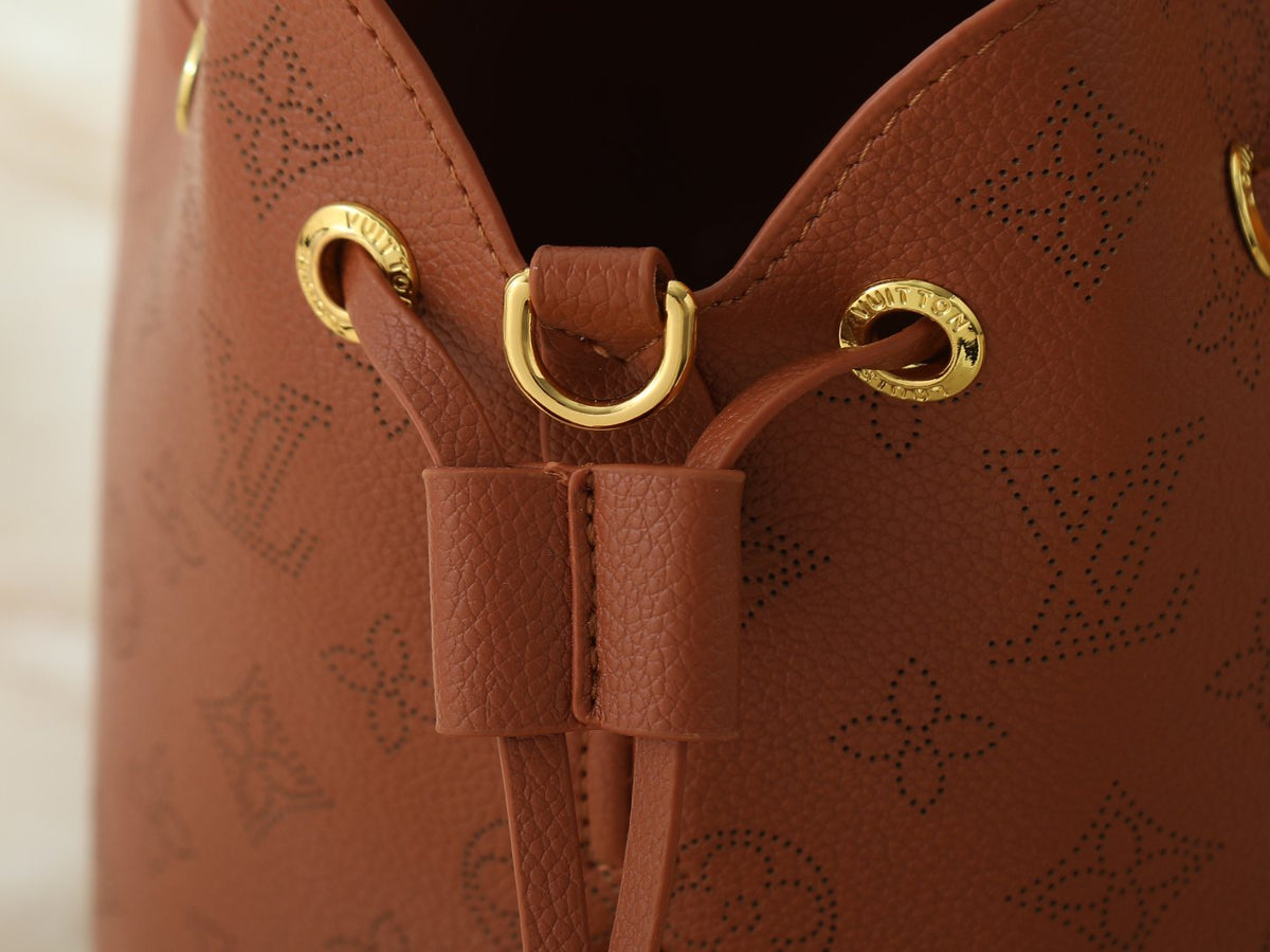 Louis Vuitton Bella Perforated Monogram Bucket Bag — detail