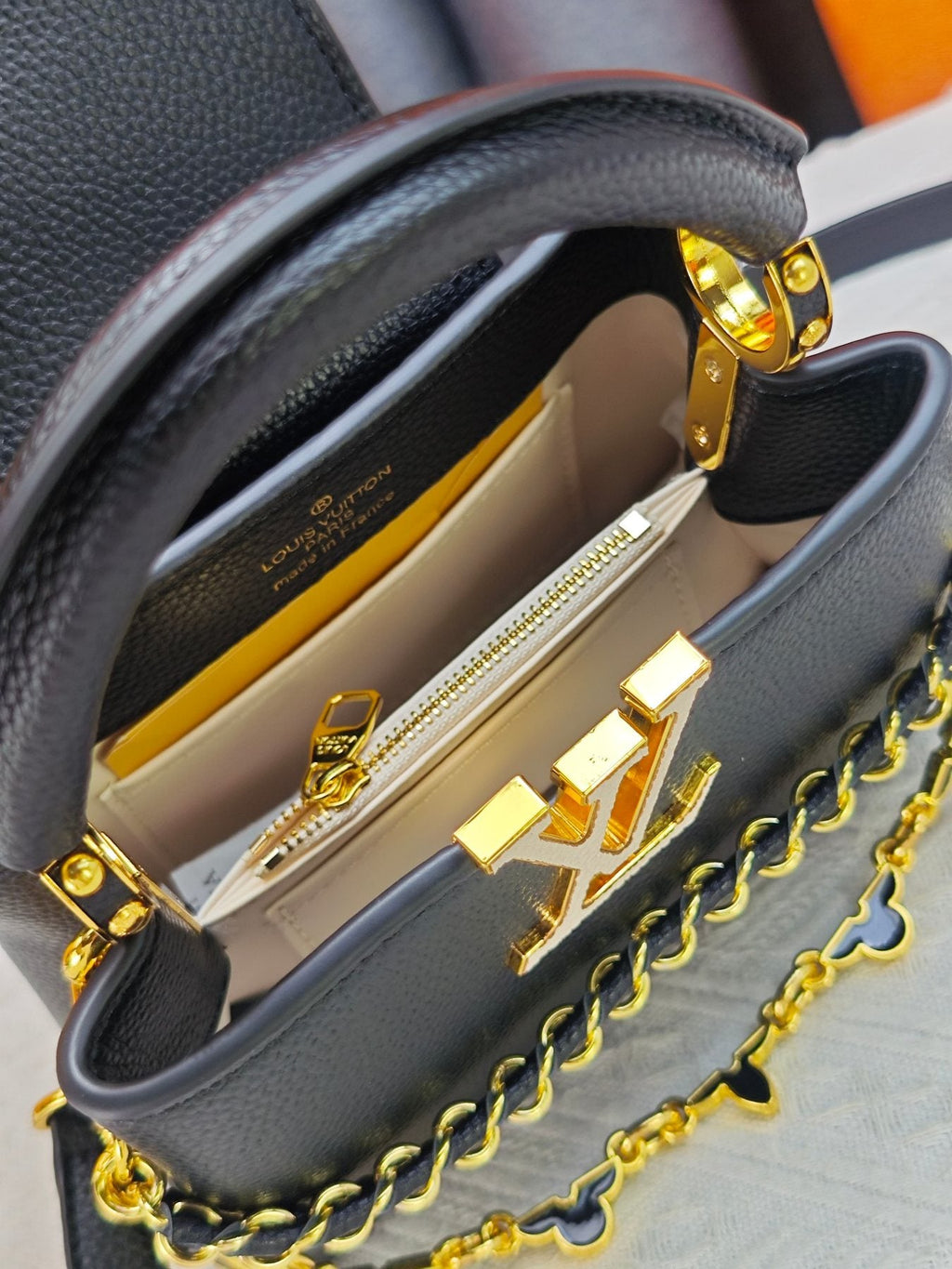 Louis Vuitton Capucines Nano Mirage Chain Top-Handle Bag — detail