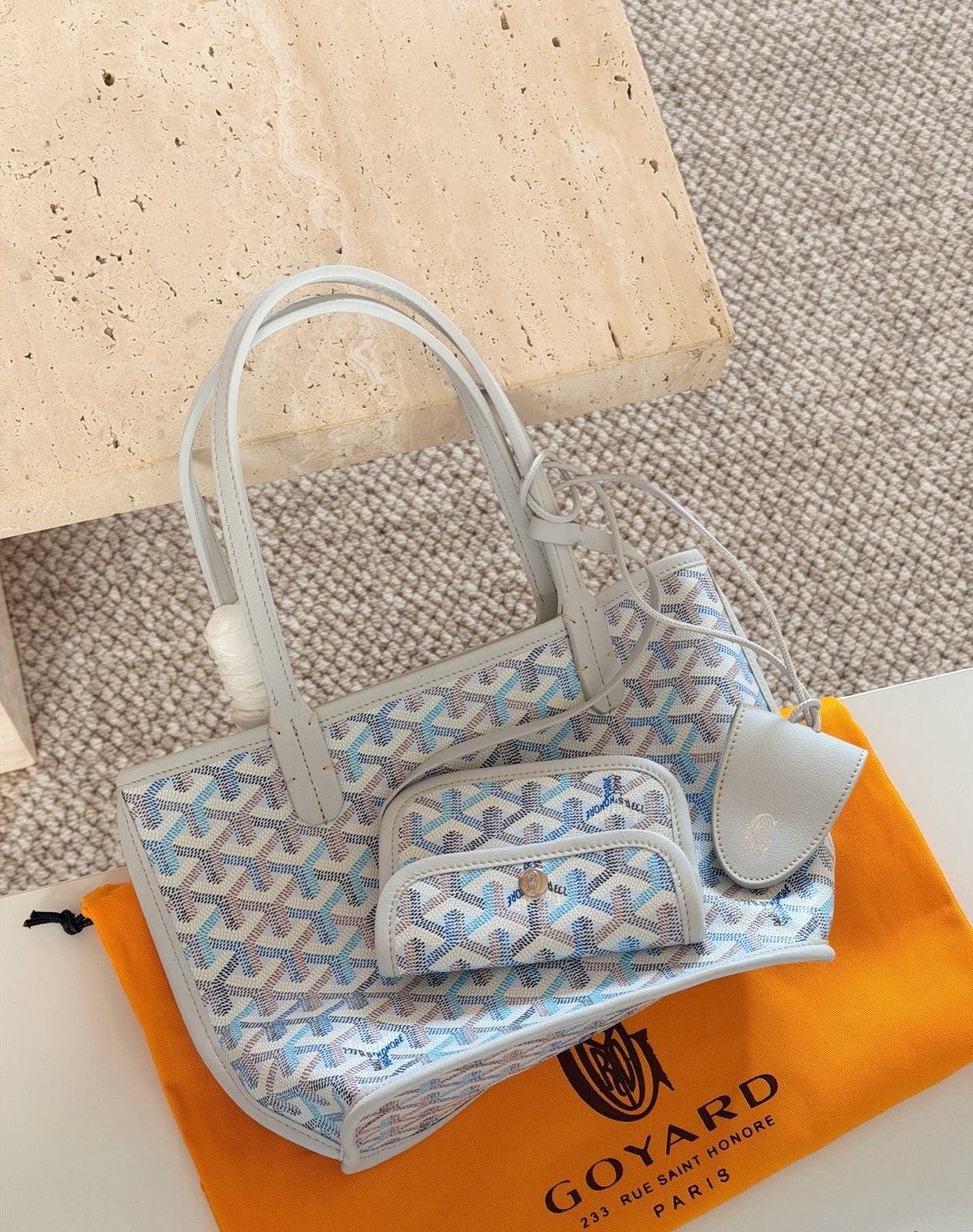 Goyard Geometric Pattern Open-Top Tote Bag — front