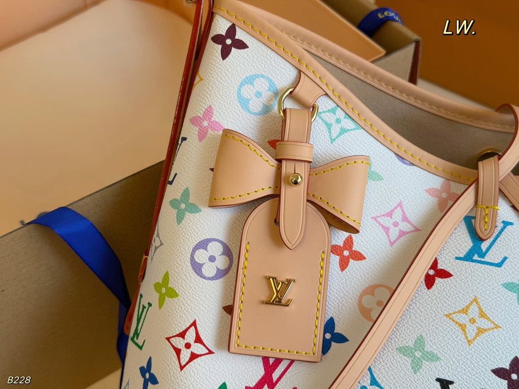 Louis Vuitton Carryall White Multicolor Monogram Shoulder Bag — detail