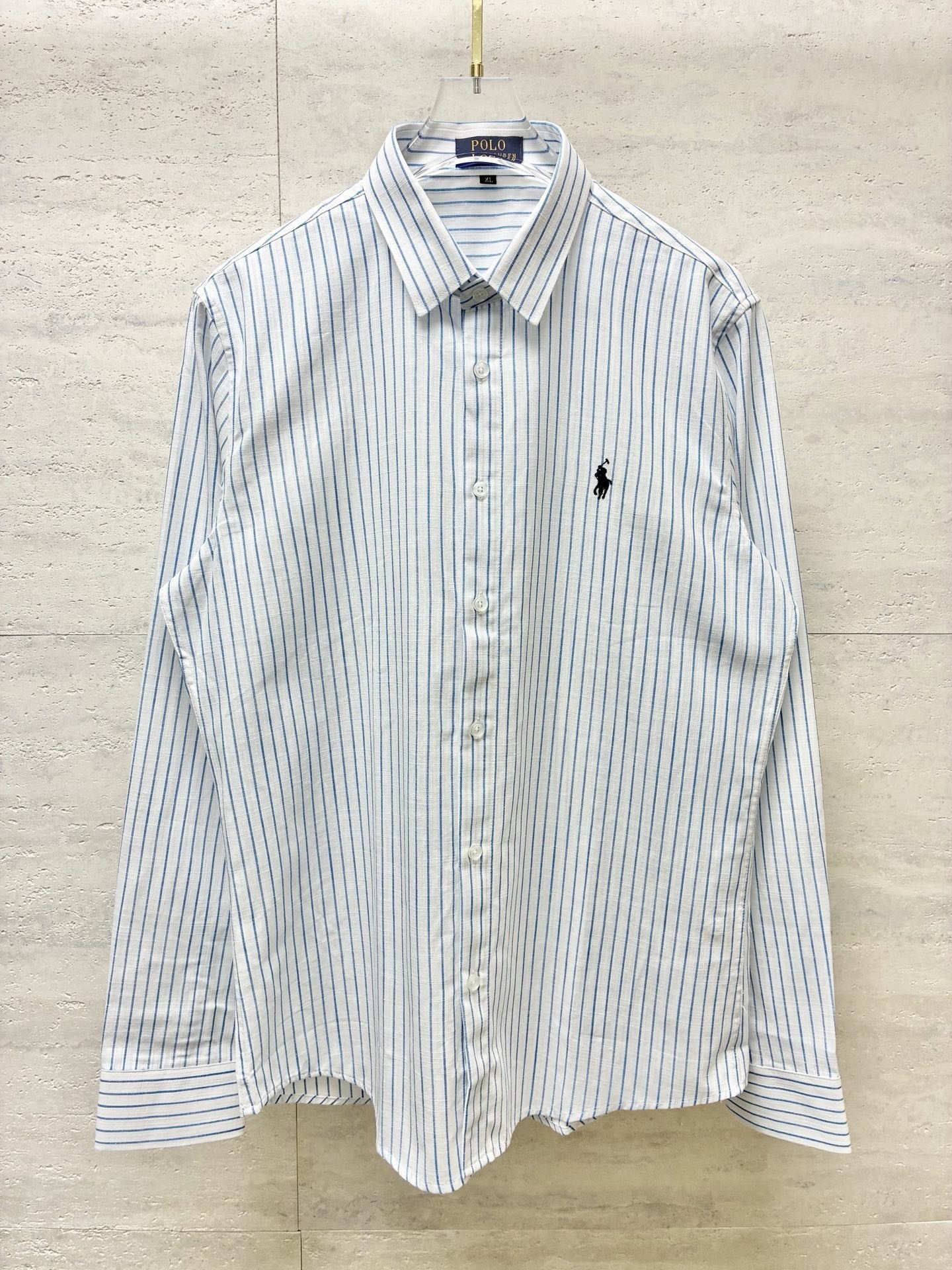 Test2-Ralph Lauren Striped Embroidered Long-Sleeve Button-Up Shirt — hero