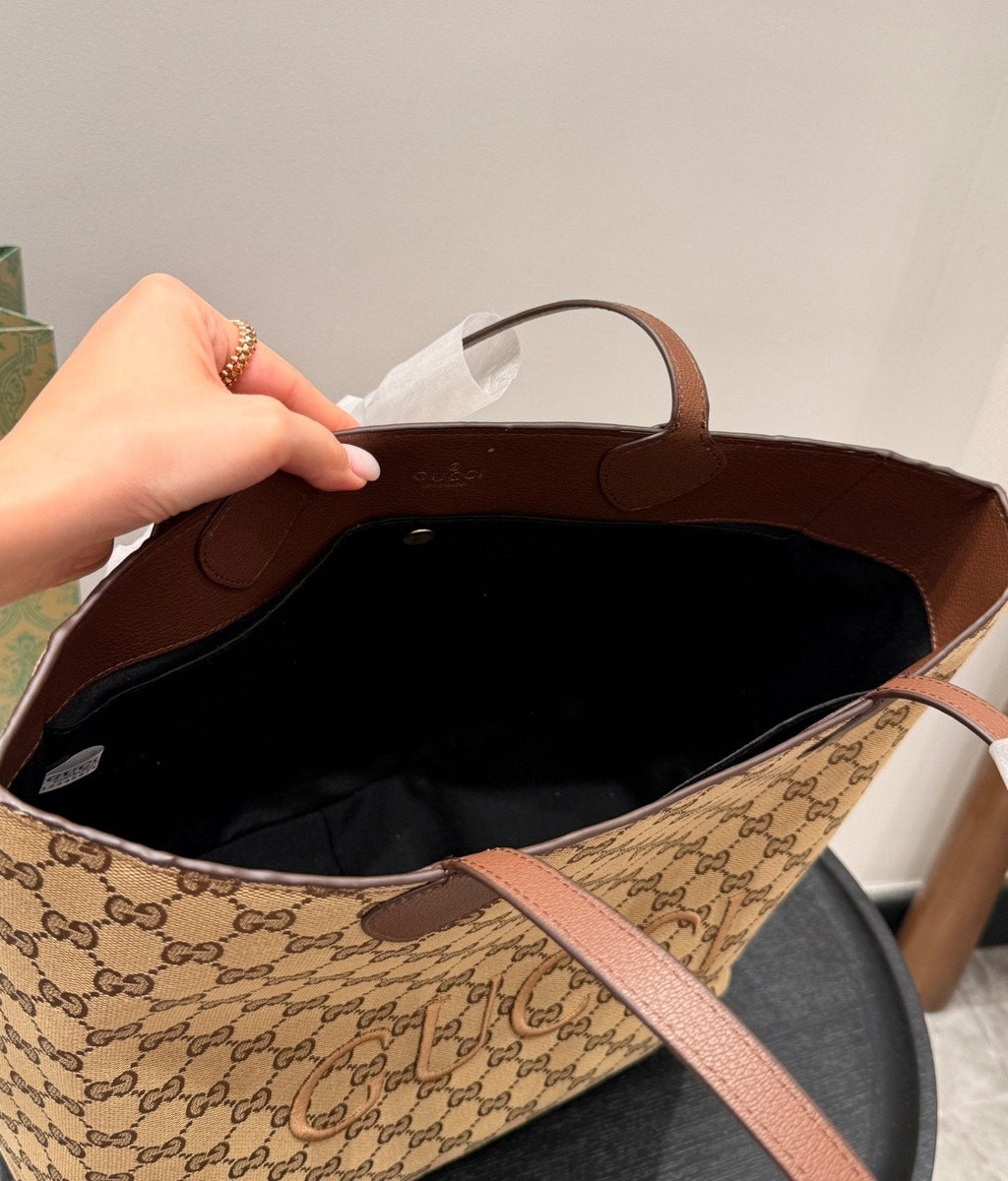 Gucci GG Jacquard Canvas Tote — detail