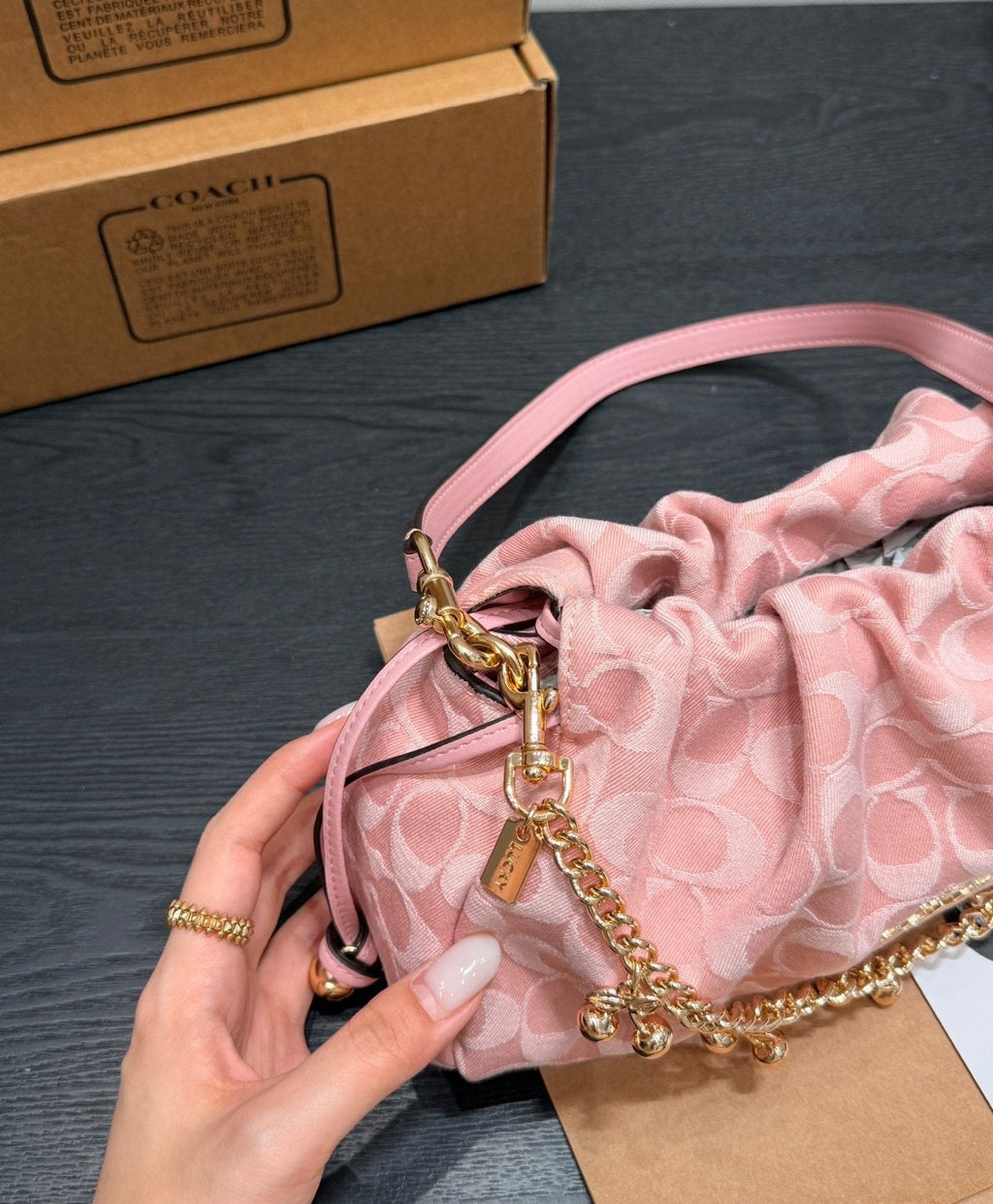 Coach Faye Gathered Shoulder Bag — detail