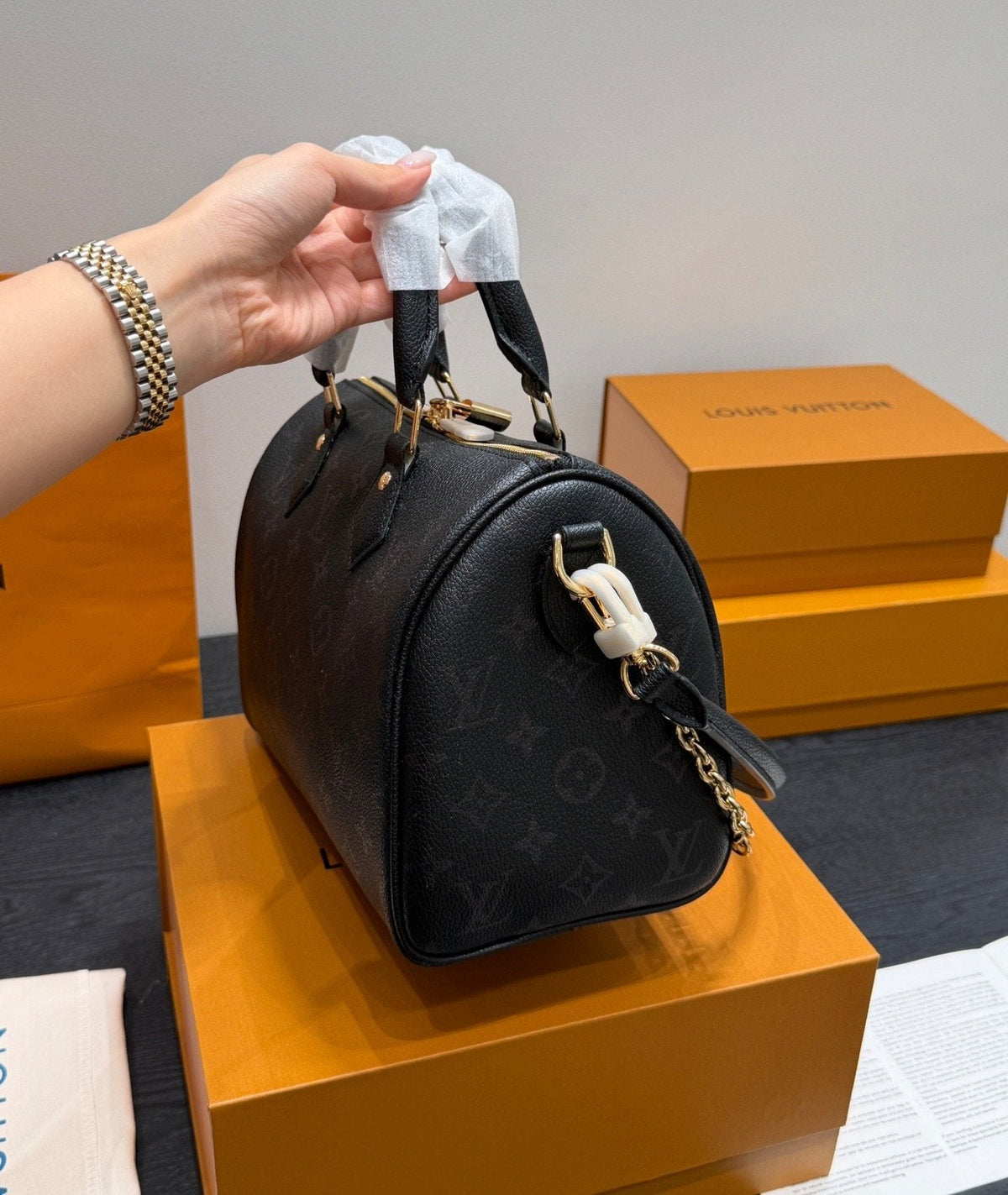 Louis Vuitton Speedy Soft Monogram Handbag — side