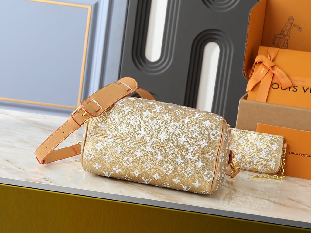 Louis Vuitton Speedy Bandoulière White Monogram Bag — back
