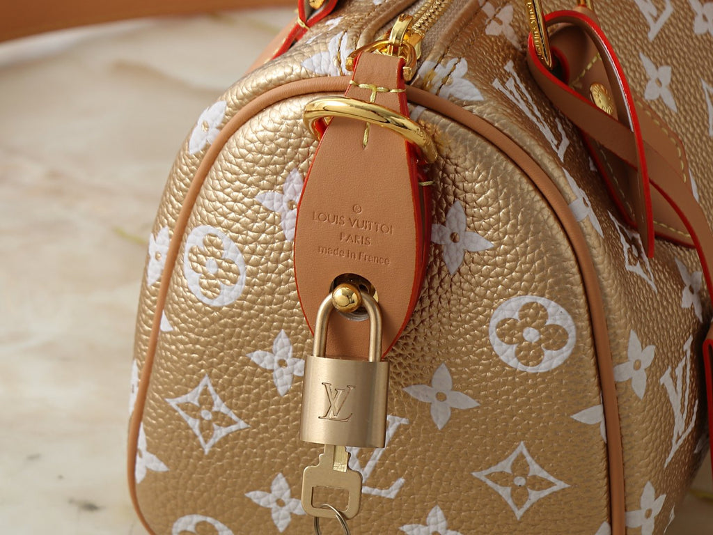 Louis Vuitton Speedy Bandoulière White Monogram Bag — detail