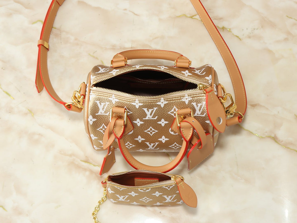 Louis Vuitton Speedy Bandoulière White Monogram Bag — detail