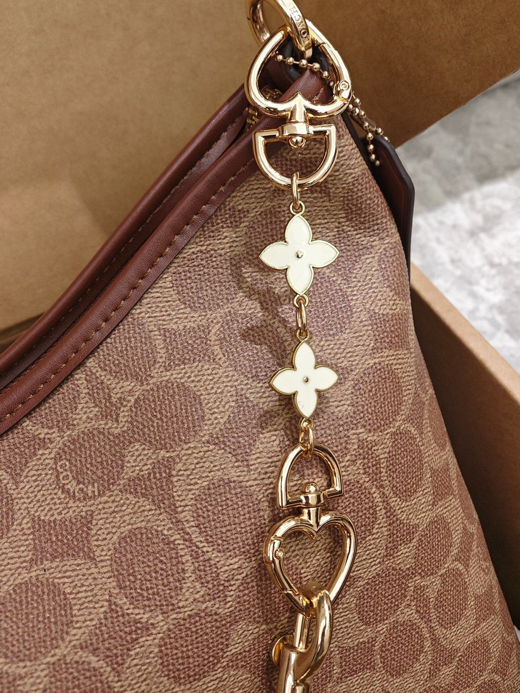 Coach Laurel Monogram Hobo Shoulder Bag — detail