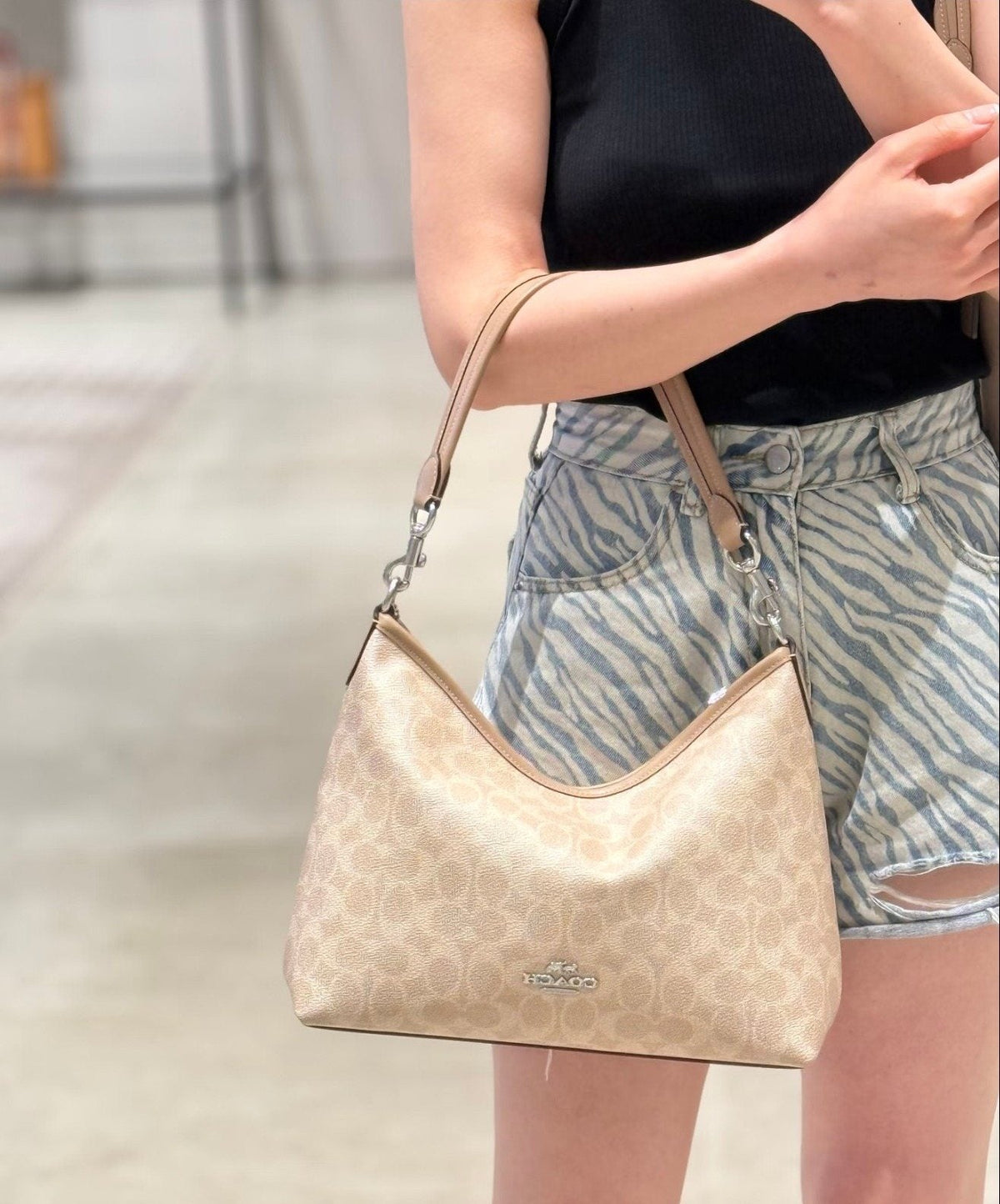 Coach Laurel Monogram Hobo Shoulder Bag — model