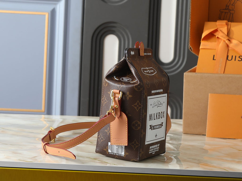 Louis Vuitton Milk Monogram Carton Shoulder Bag — side