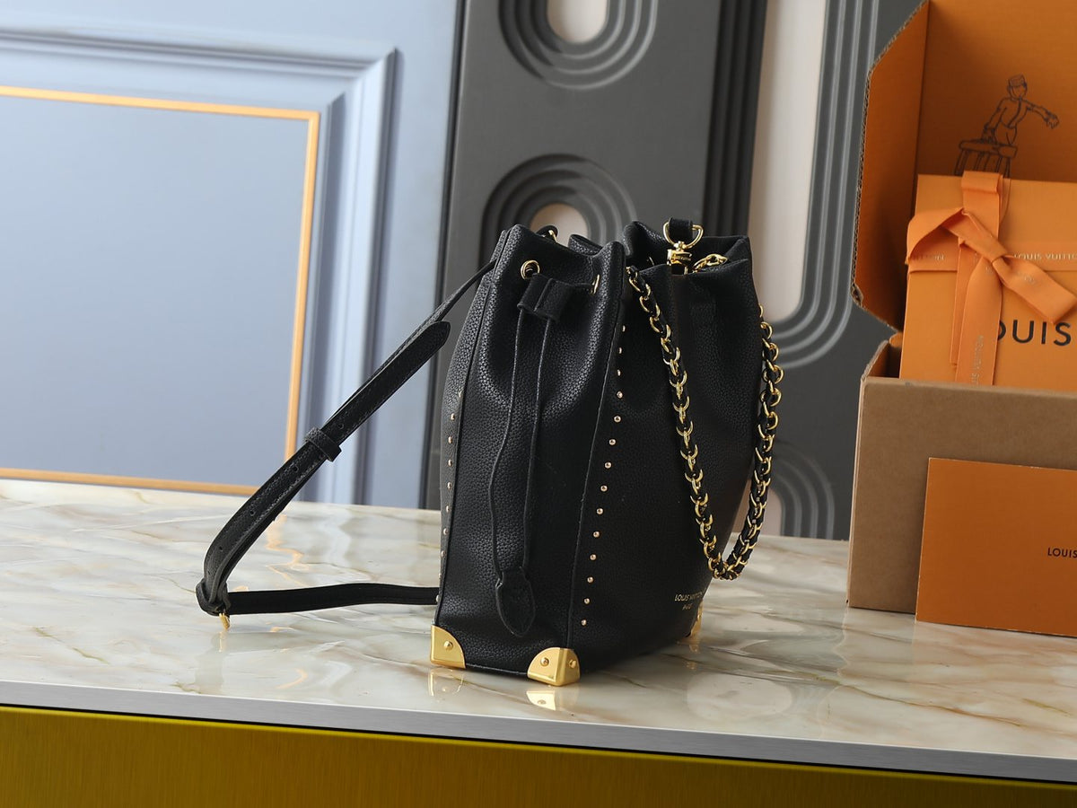 Louis Vuitton Noé Trunk Drawstring Bucket Bag — side