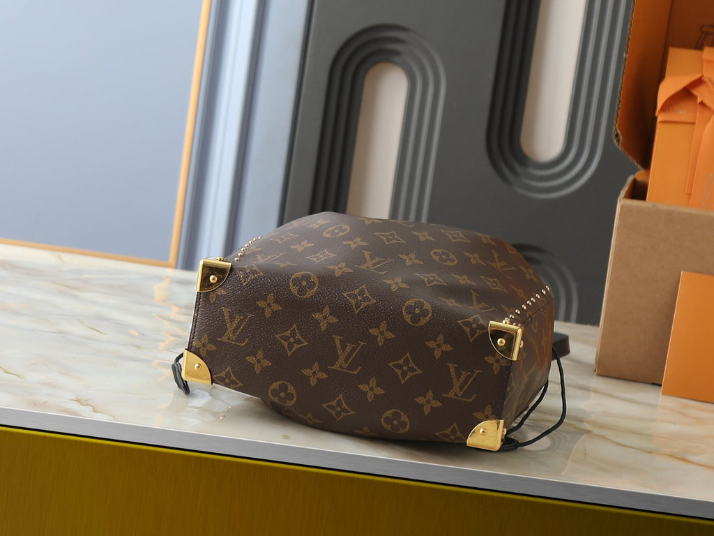 Louis Vuitton Noé Trunk Drawstring Bucket Bag — detail