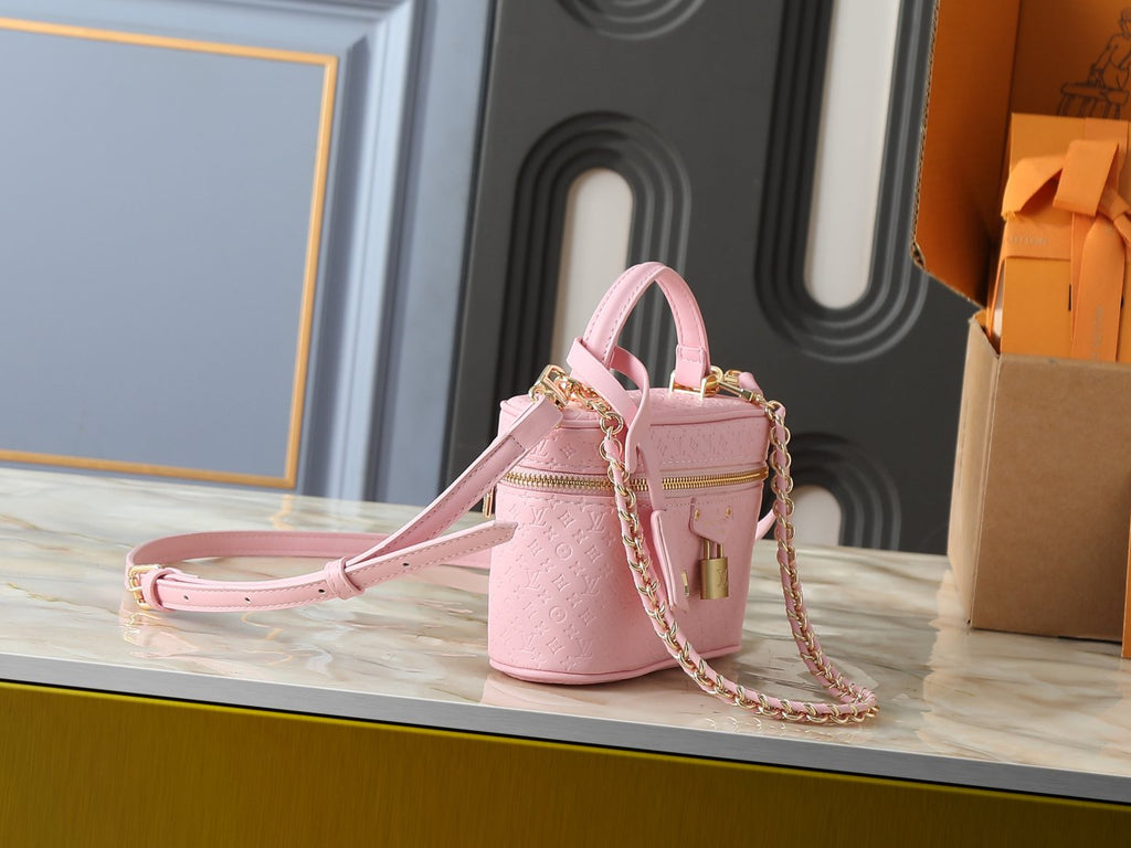 Louis Vuitton Vanity Chain Pouch Embossed Motif Bag — side
