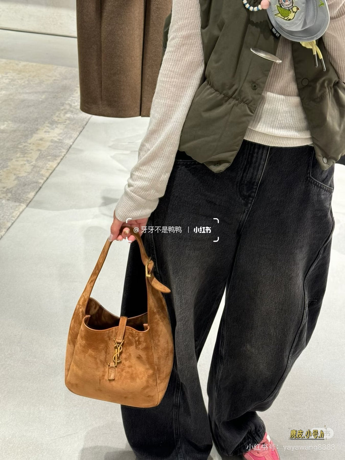 Saint Laurent Soft Hobo Shoulder Bag with YSL Ornament — model