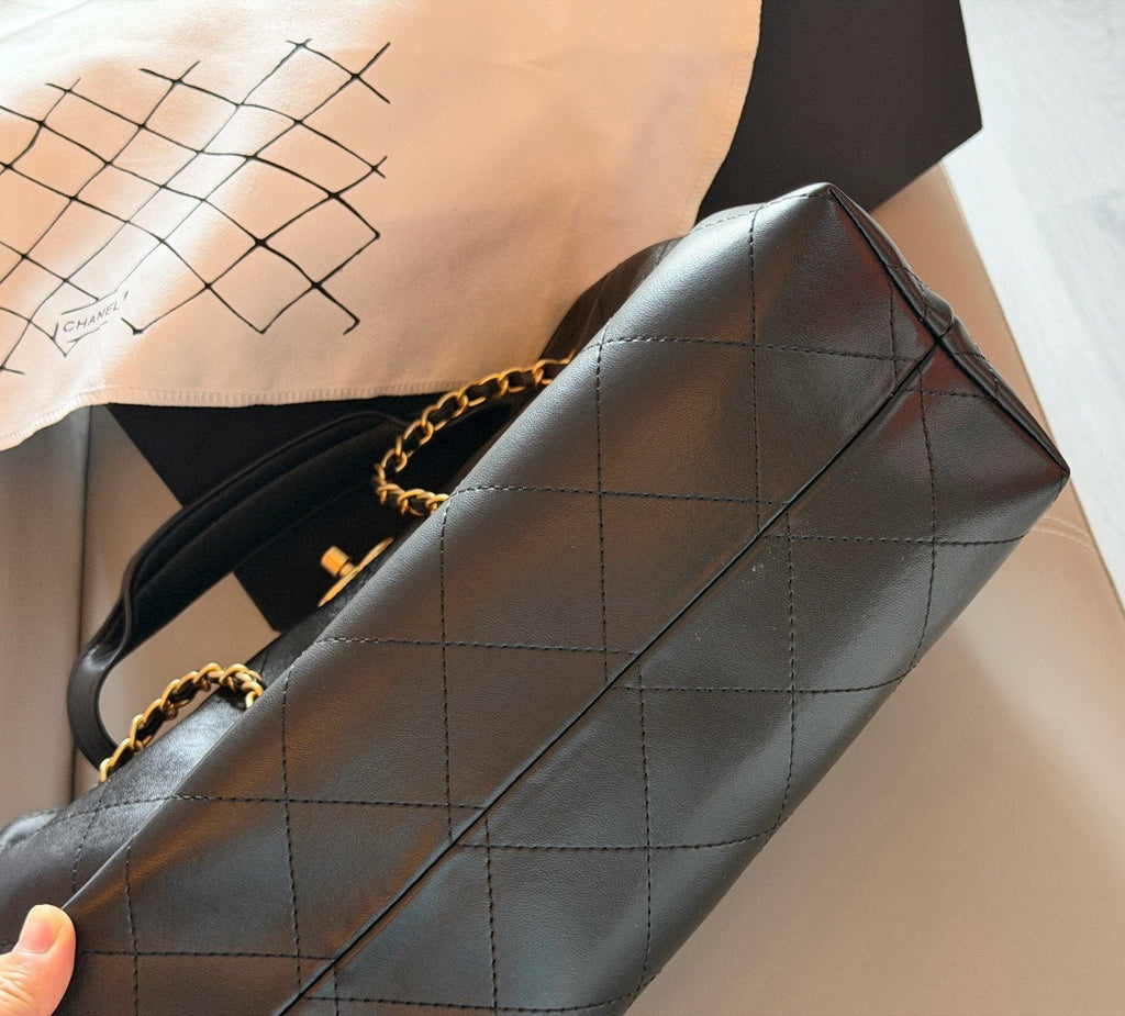 Chanel Quilted Hobo Bag with Draped Chain — detail