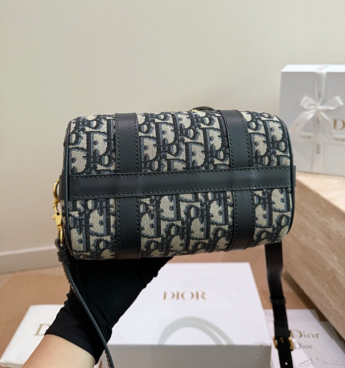 Dior Groove Zip-Top Boston Bag — detail