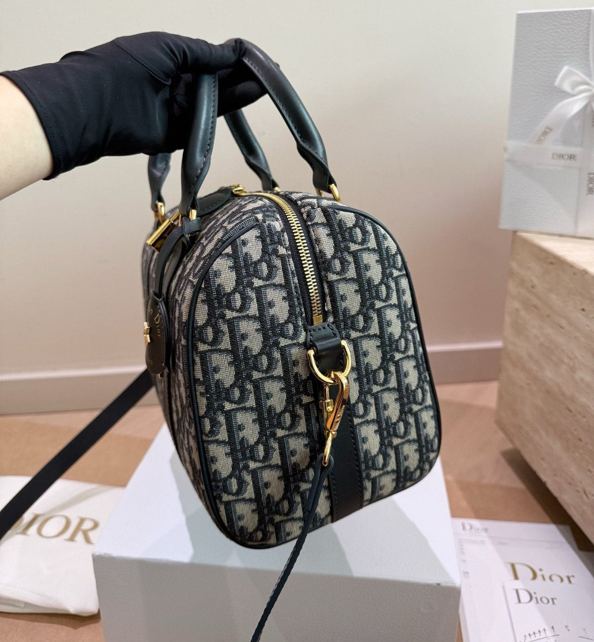 Dior Groove Zip-Top Boston Bag — side