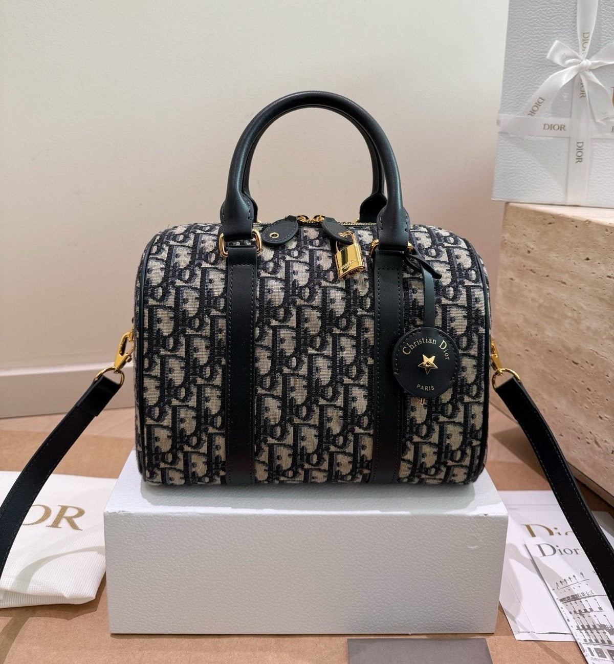 Dior Groove Zip-Top Boston Bag — front
