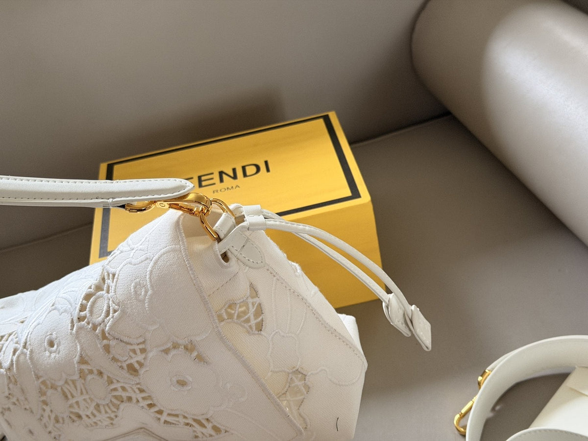 Fendi Mama Baguette Floral Openwork Shoulder Bag — detail