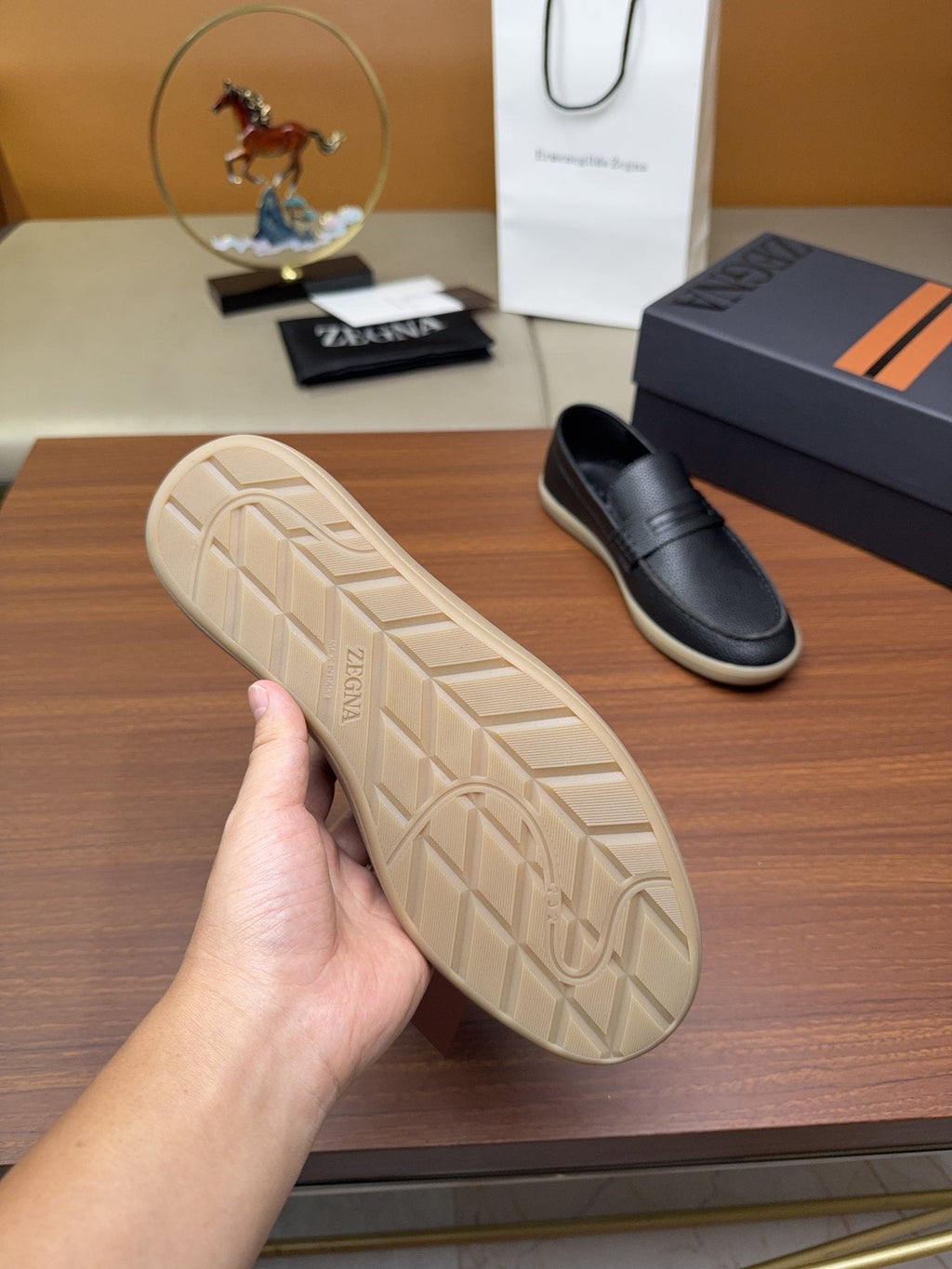 Zegna Men's Textured Slip-On Loafers — model