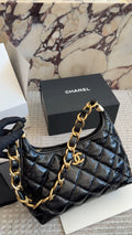 Chanel Diamond-Quilted Chain Hobo Bag — hero