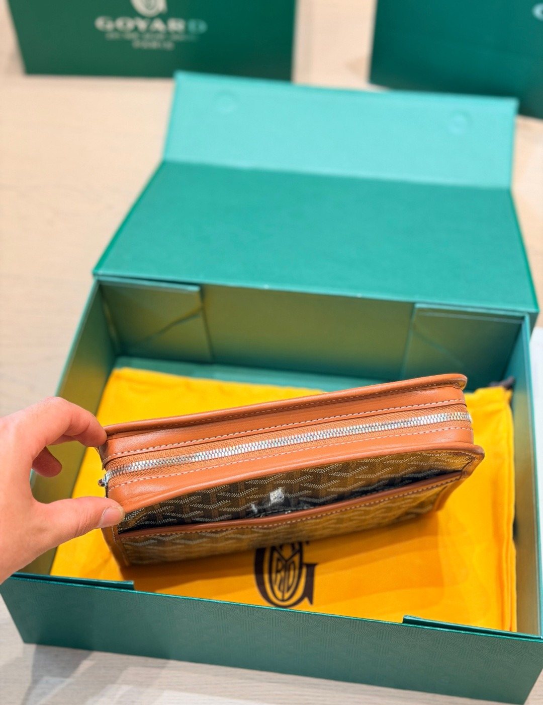 Goyard Patterned Zip Wallet with Front Pocket — detail