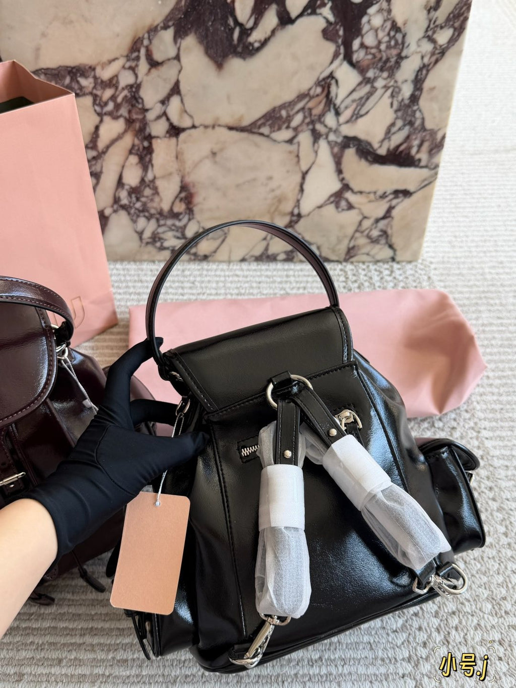 Miu Miu Buckle-Flap Pocket Backpack — back