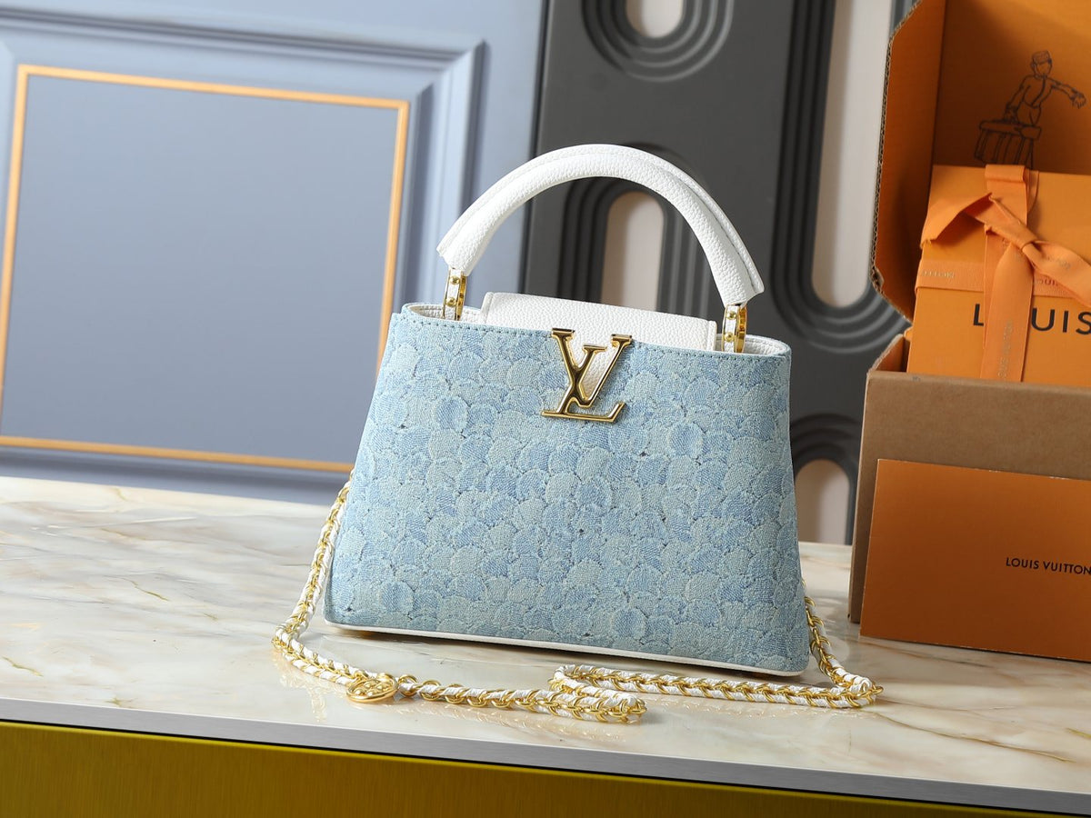 Louis Vuitton Capucines Denim Rendez-Vous Top-Handle Bag — front