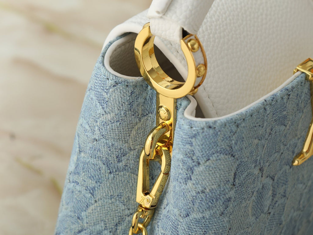 Louis Vuitton Capucines Denim Rendez-Vous Top-Handle Bag — detail