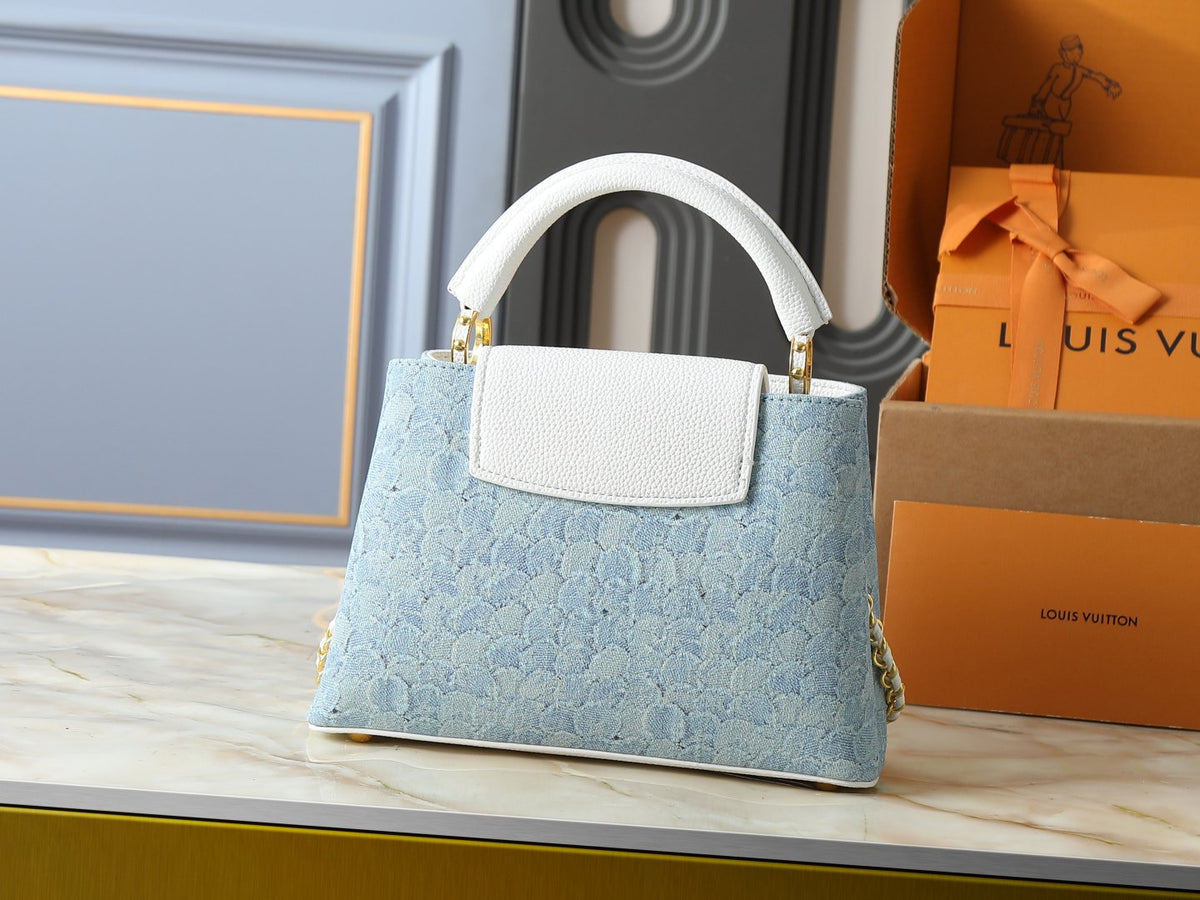 Louis Vuitton Capucines Denim Rendez-Vous Top-Handle Bag — back