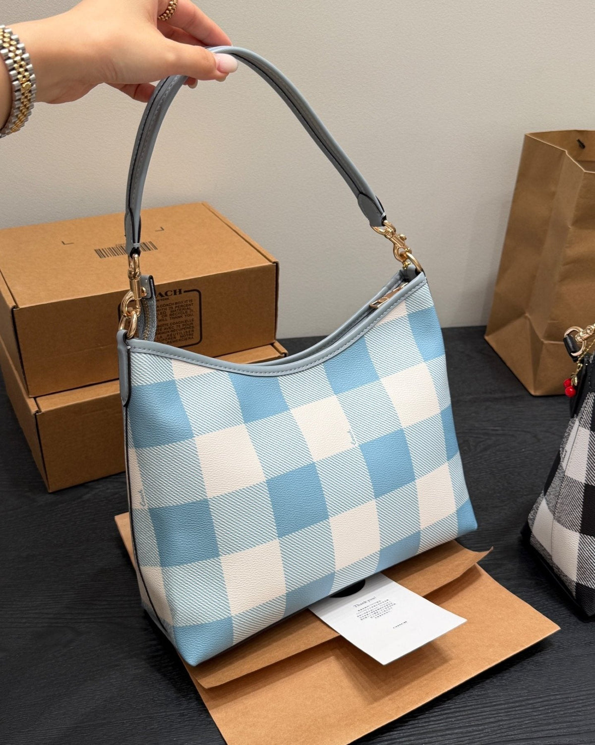 Coach Laurel Check Shoulder Bag — model
